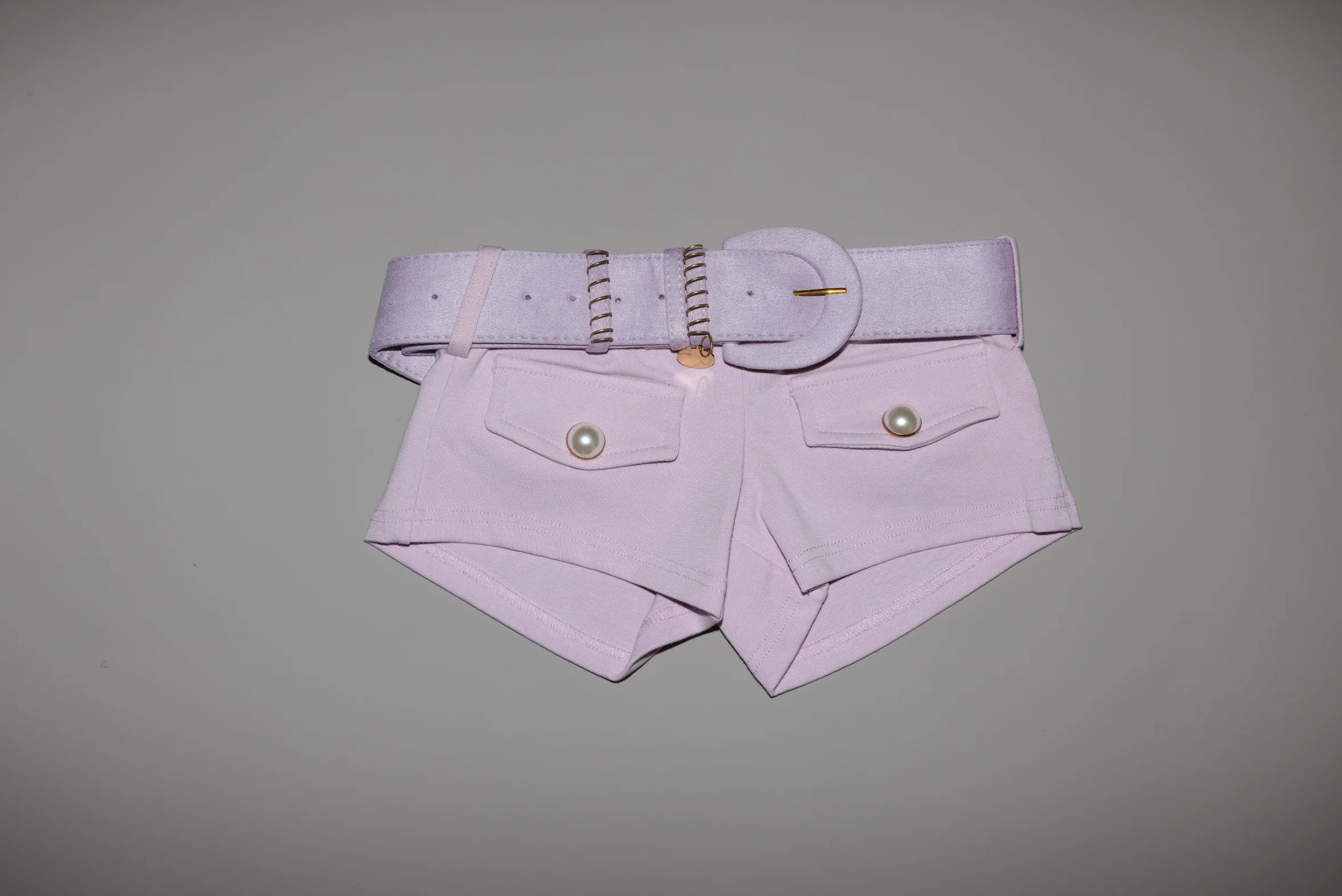 Belted Short Shorts Pink - Image 3