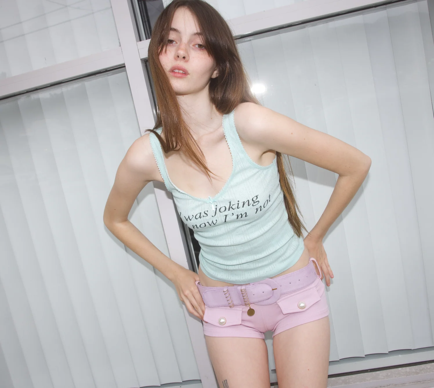 Belted Short Shorts Pink - Image 5